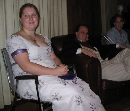 A picture of me in a regency gown should be here.