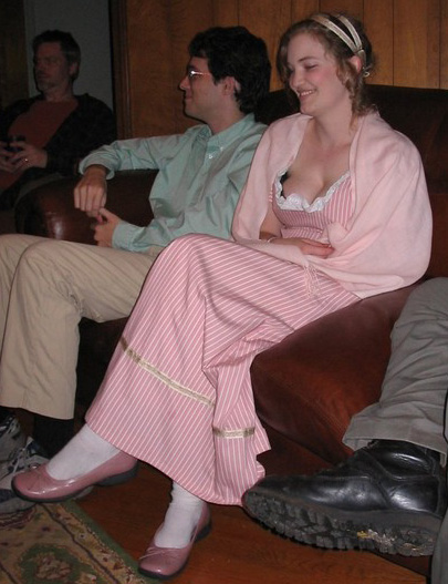 A picture of Kathleen in a regency gown should be here.