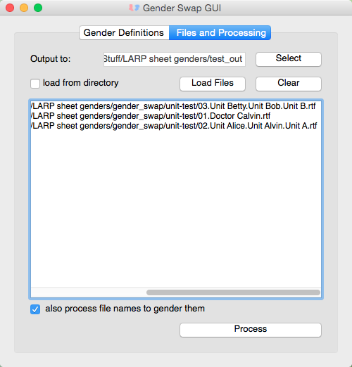 The GUI with sheets loaded